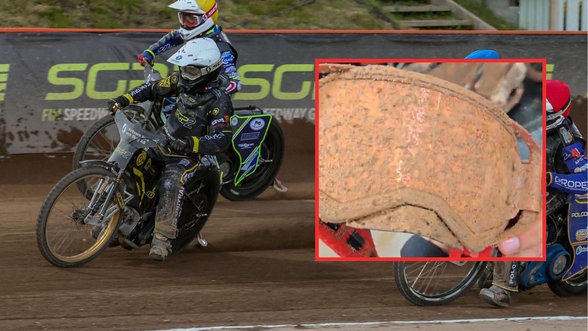 WP SportoweFakty / Michał Krupa | x.com/RafSpeedway / Na zdjęciu: Jan Przanowski / gogle zawodnika GKM-u Grudziądz