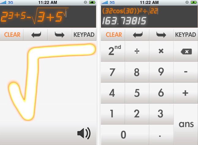 Kalkulator na iPhone’a, w którym rysuje się cyfry 2