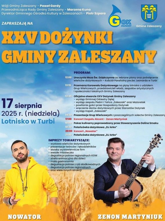Zenek Martyniuk na plakacie promującym dożynki