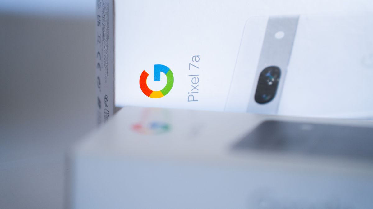 Two boxes containing Google Pixel 7a mobile phones are shown. (Photo by Nikos Pekiaridis/NurPhoto via Getty Images)