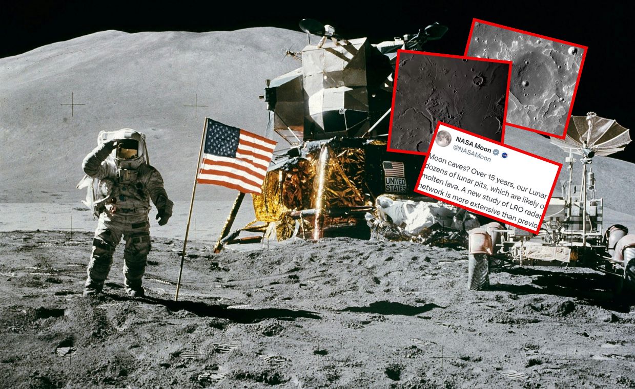 The cave on the Moon, described in detail by researchers, is located 400 km from the Apollo 11 landing site.