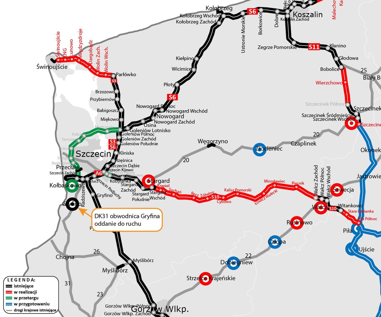 Mapa realizacji inwestycji