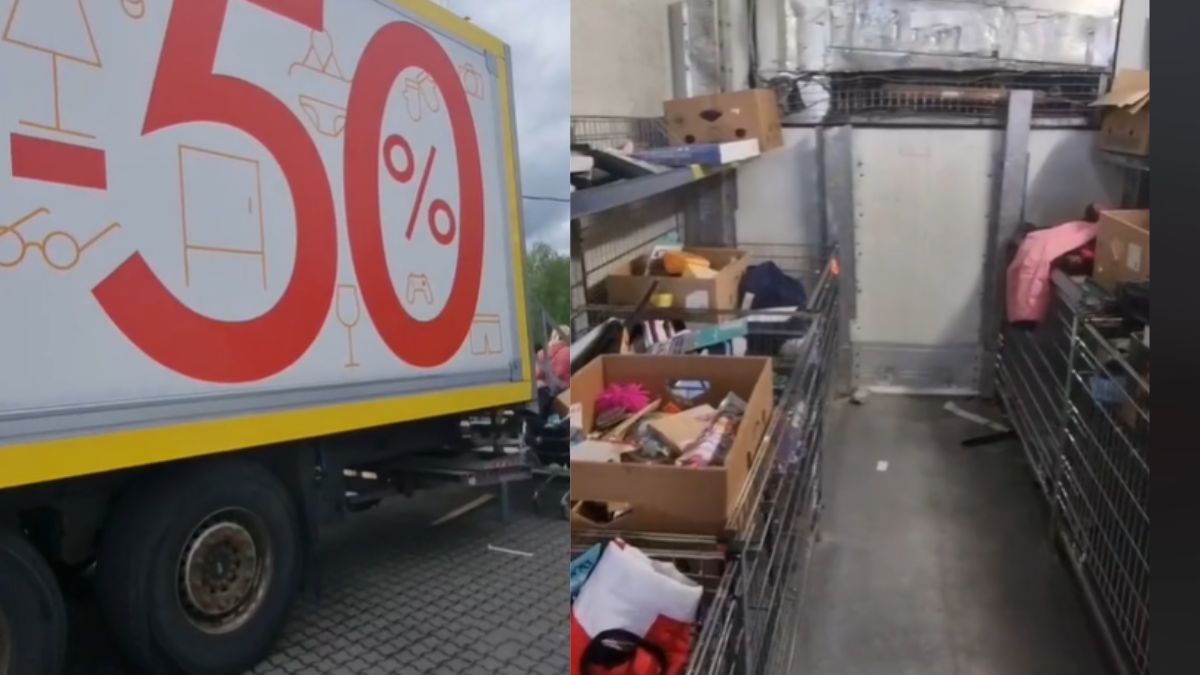 Wyprzedaż w ciężarówce Biedronki