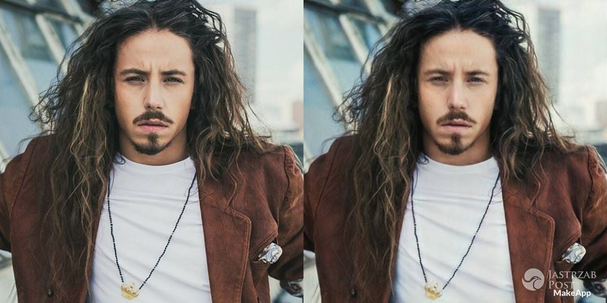 Michał Szpak bez makijażu w aplikacji MAKEAPP