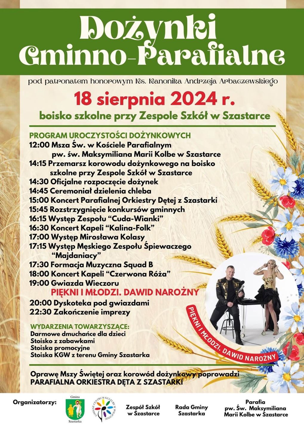 Dożynki w Szastarce 2024 - plakat, program wydarzenia