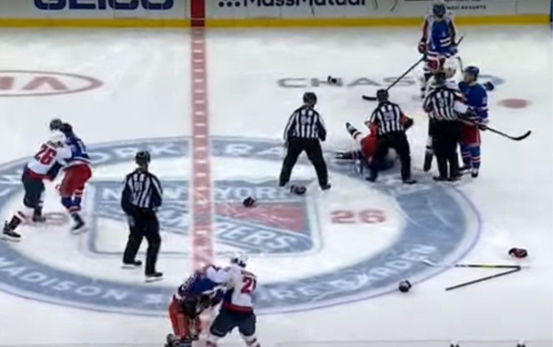 Bijatyka przed meczem New York Rangers - Washington Capitals