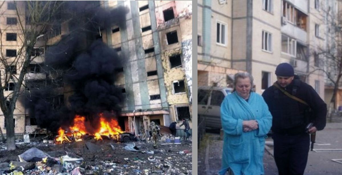 Kijów. Ranni po ostrzale wieżowca przez Rosjan