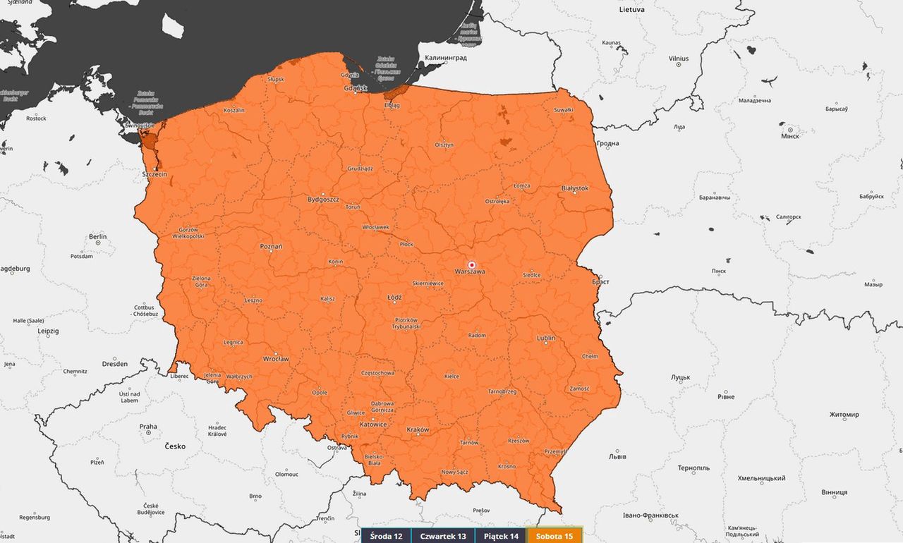 Prognoza zagrożeń IMGW na sobotę