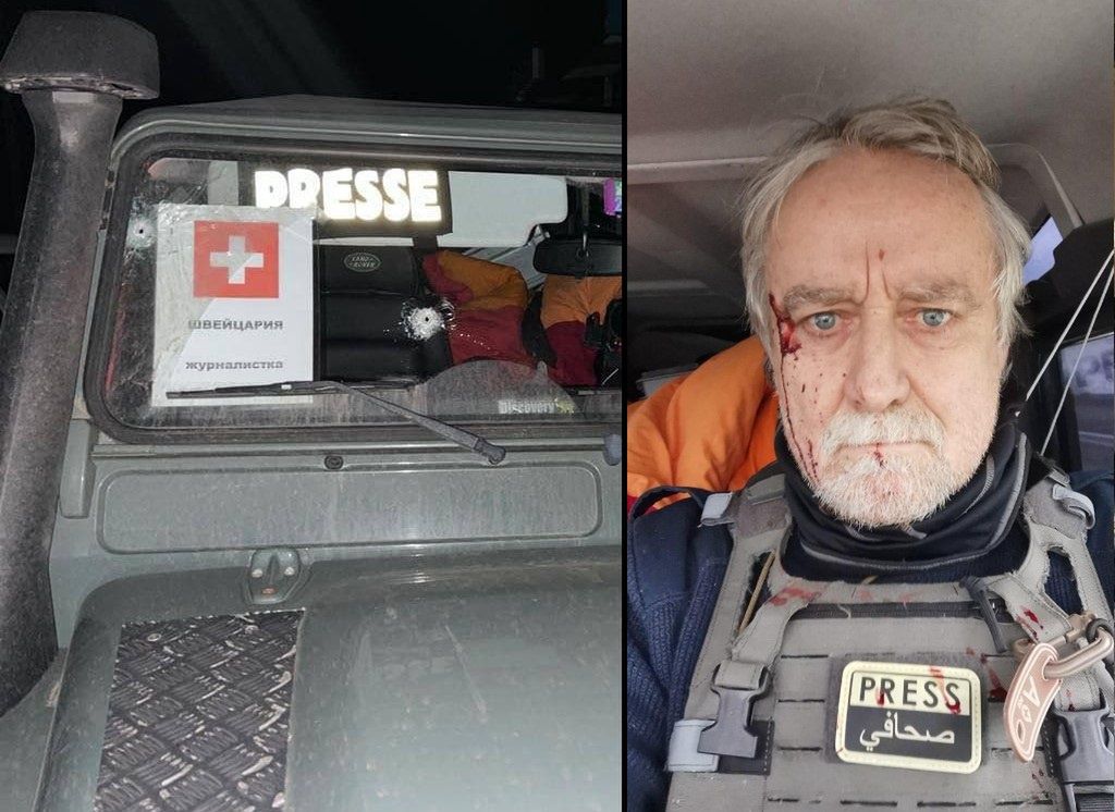 Samochód szwajcarskiego dziennikarza został ostrzelany przez Rosjan