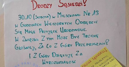 Poinformowała sąsiadów o imprezie. Takiej reakcji się nie spodziewała