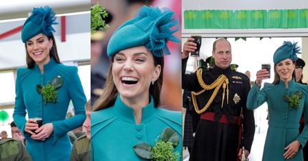 Kate i William celebrują dzień św. Patryka, delektując się PIWKIEM. Turkusowa stylizacja księżnej kosztowała majątek (ZDJĘCIA)