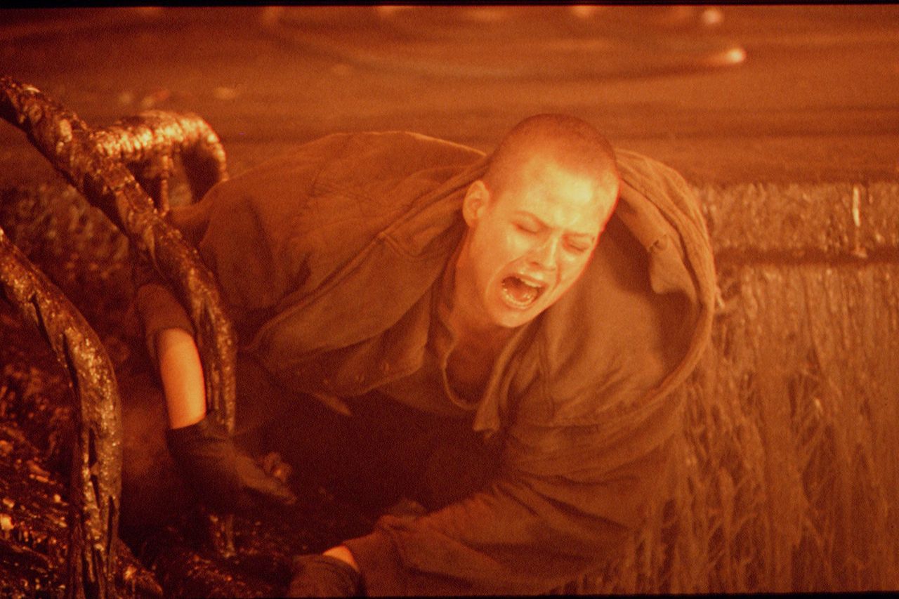 Sigourney Weaver on the set of "Alien 3" in 1992.