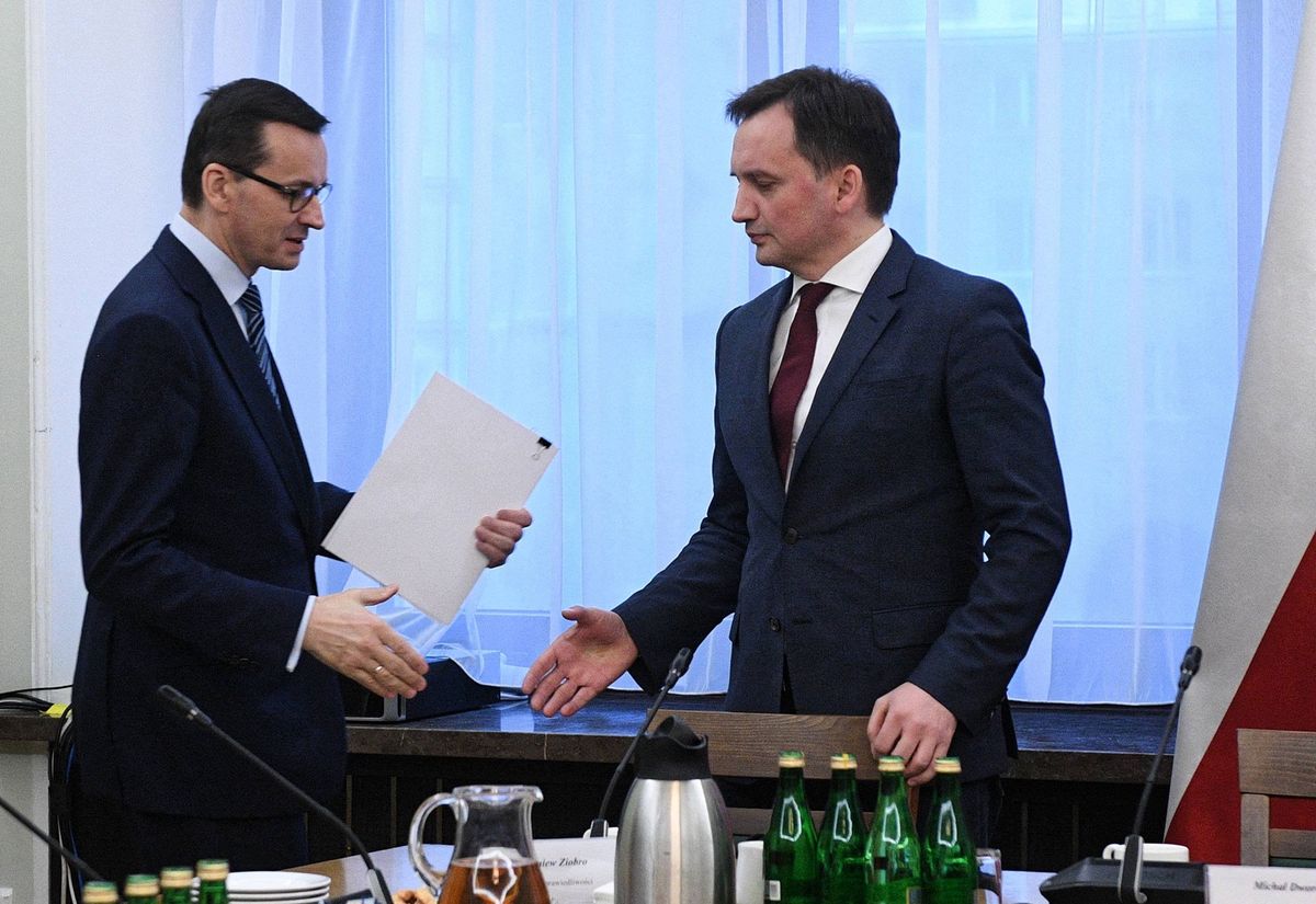 Premier Mateusz Morawiecki i minister sprawiedliwości Zbigniew Ziobro