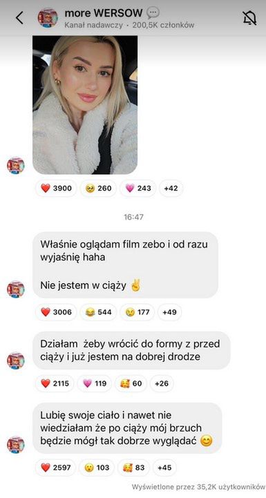 Wersow zaprzeczyła plotkom o ciąży