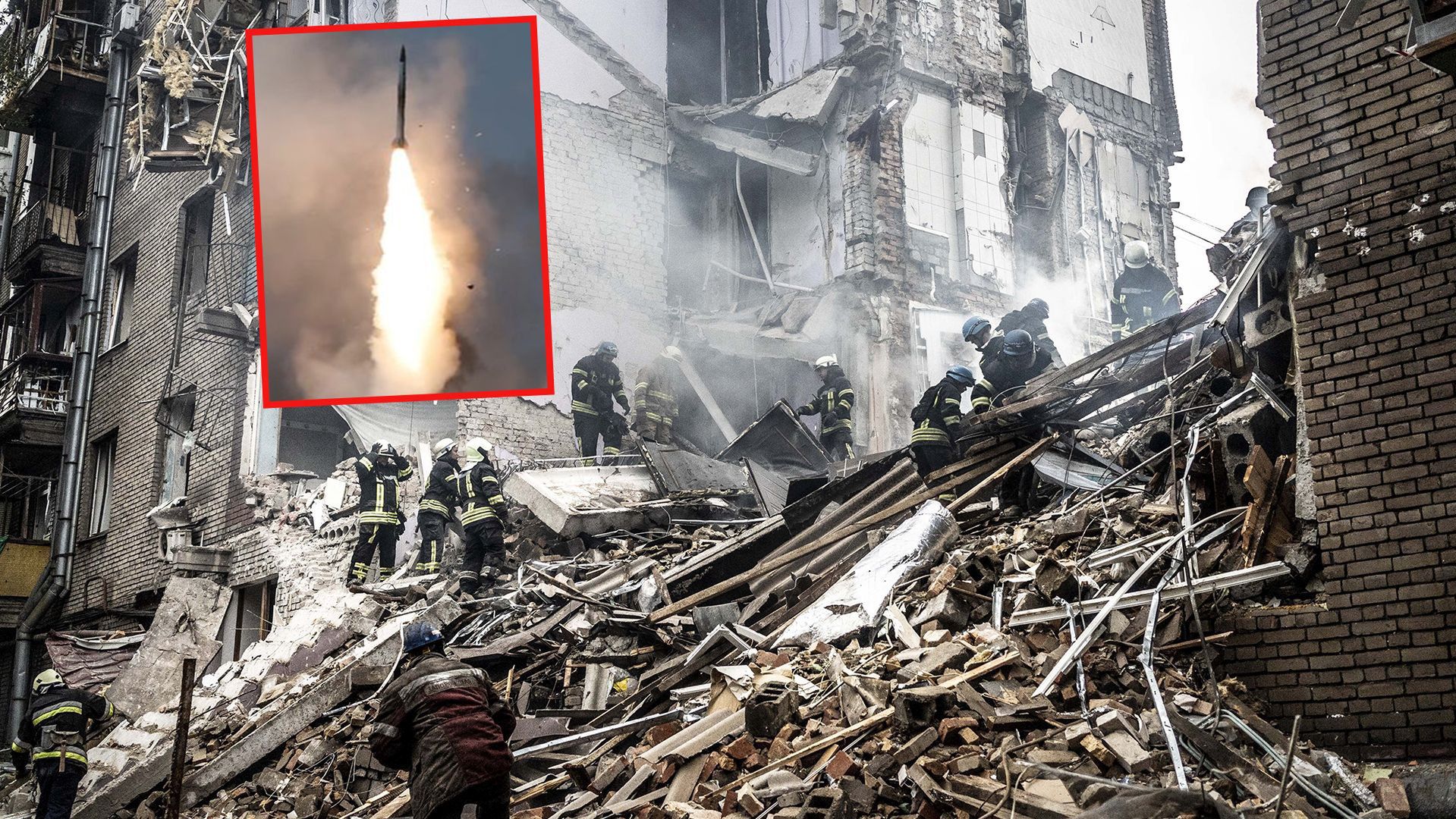 Budynek mieszkalny zniszczony rosyjskim ostrzałem. Zaporoże, 10 października 2022 roku