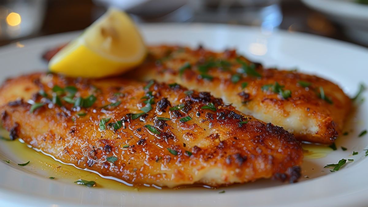 Kotlet z piersi kurczaka na talerzu