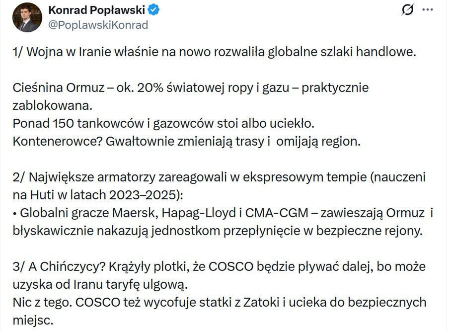 Analityk OSW pisze o problemach w transporcie międzynarodowym