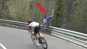 Makabryczny wypadek! Na zakręcie przeleciał przez barierki [WIDEO]