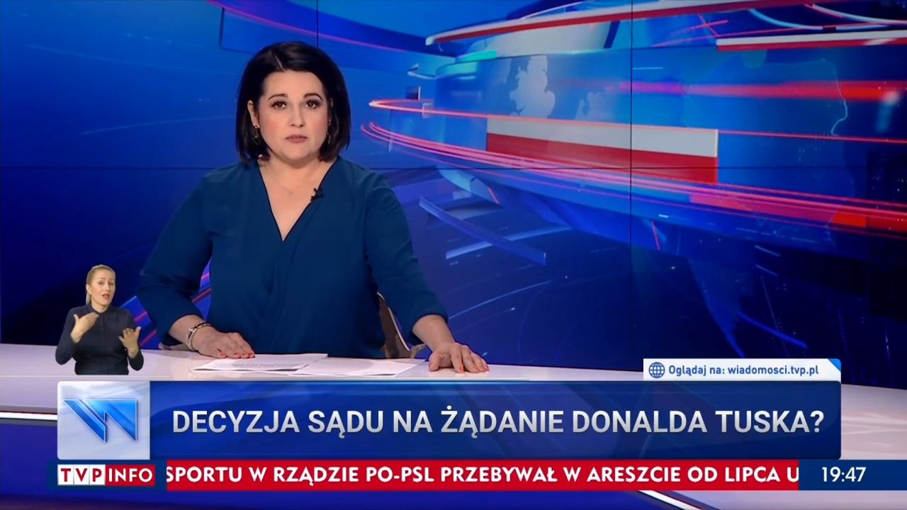 "Wiadomości" idą na rekord. Tusk mówi po niemiecku i "wpływa na decyzje sądu"