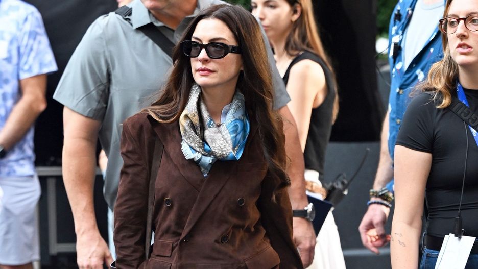 Anne Hathaway na planie filmu Devil Wears Prada 2