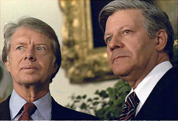 Jimmy Carter i Helmut Schmidt (z prawej)
