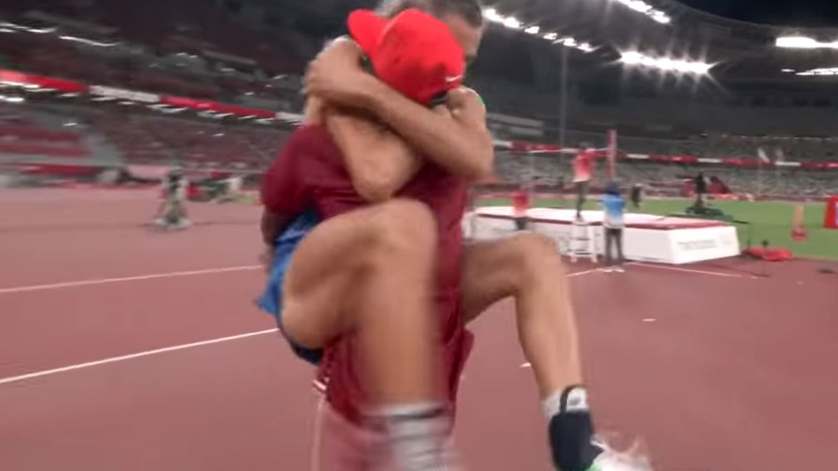 Twitter / Eurosport / Radość mistrzów olimpijskich w skoku wzwyż
