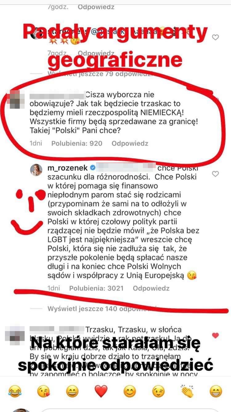Małgorzata Rozenek odpiera ataki fanów