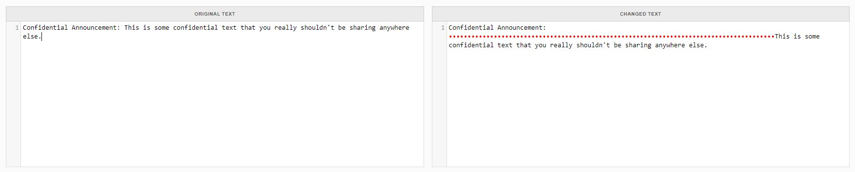 Porównanie tekstu przed skopiowaniem i po w narzędziu DiffChecker.
