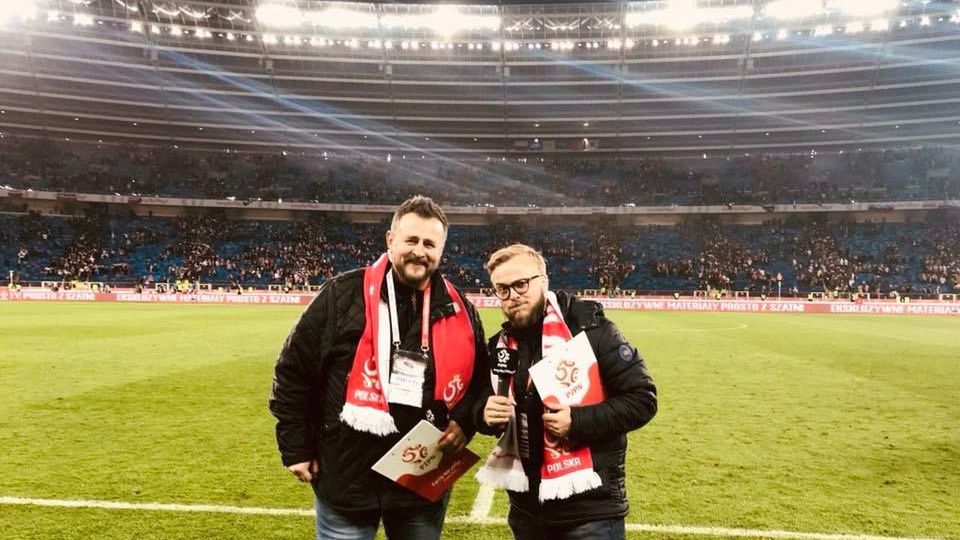 Andrzej Sługocki i Kuba Kurzela podczas meczu Polska - Korea Południowa na Stadionie Śląskim