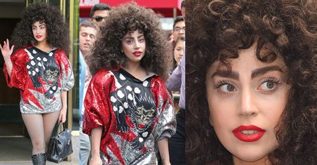 Lady Gaga w trwałej, z grubymi brwiami! (FOTO)