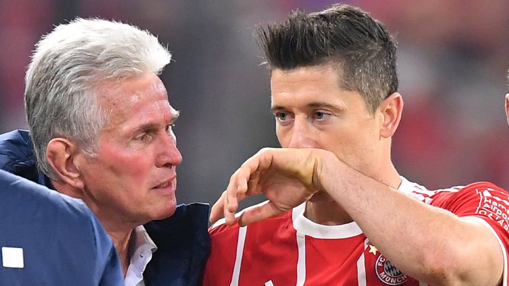 Getty Images / Stuart Franklin/Bongarts / Na zdjęciu: trener Bayernu, Jupp Heynckes i Robert Lewandowski 