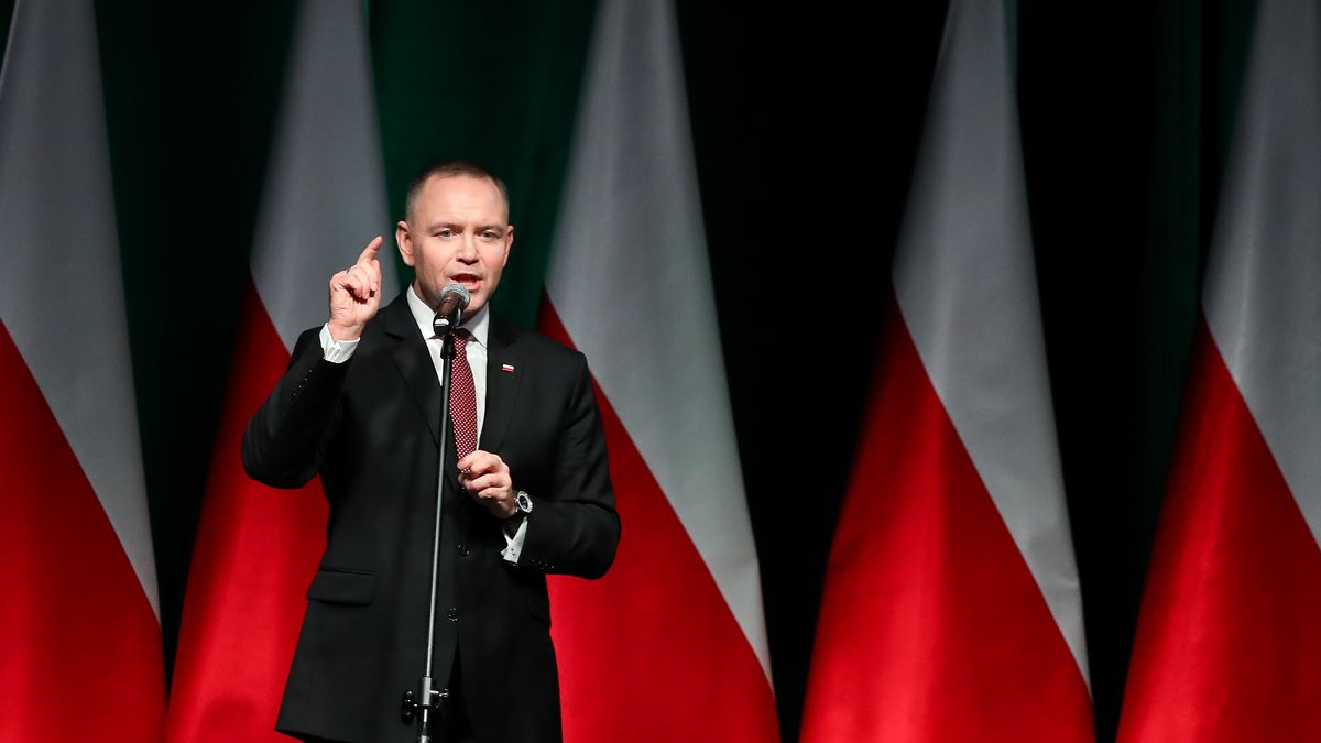Karol Nawrocki, President of Poland, attends the Barborka Academy of the Staszic-Wujek Coal Mine at the Walcownia Zinc Metallurgy Museum in Katowice, Poland, on December 5, 2025. Barborka is a traditional miners' holiday celebrated on Saint Barbara's Day on December 4. She is the patron saint of a good death and hard work. On this day, miners attend a solemn mass, and a miners' orchestra is seen in the street. (Photo by Klaudia Radecka/NurPhoto via Getty Images)