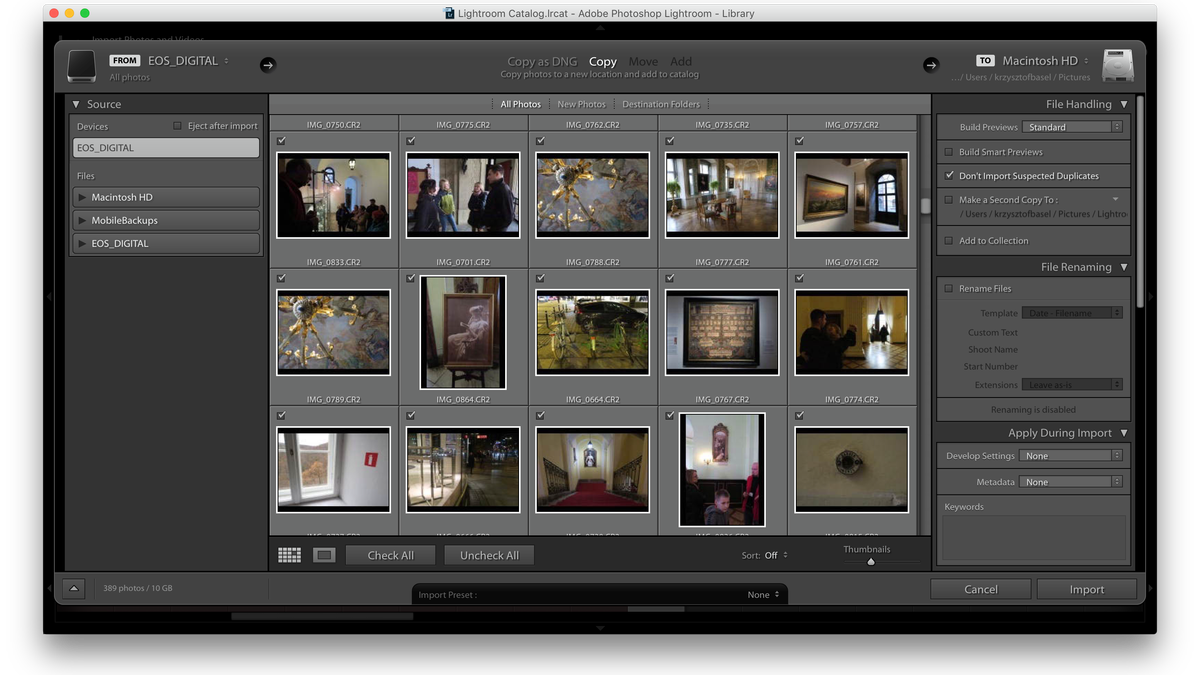Adobe Lightroom 6.3/2015.3 - aktualizacja, która wprowadza stare okno importu 1