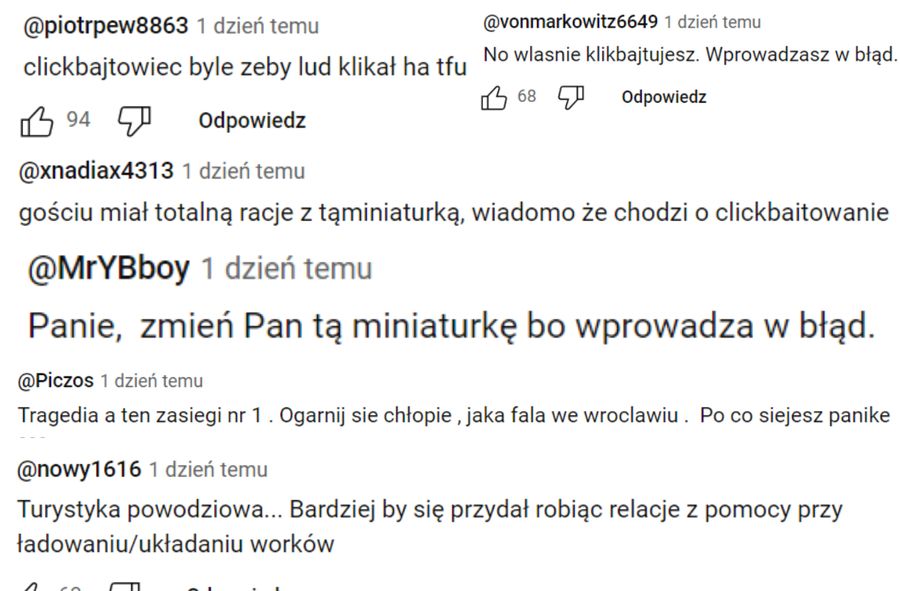 Komentarze pod filmem Sprawdzam Jak