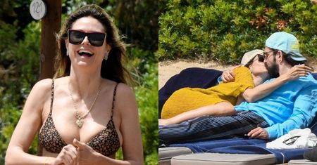 51-letnia Heidi Klum WYMIENIA CZUŁOŚCI z młodszym o 17 lat mężem na plaży. Modelka zaprezentowała BOSKIE ciało w bikini (ZDJĘCIA)