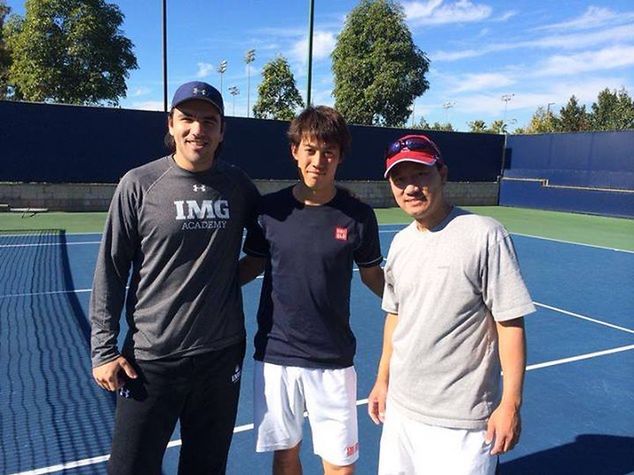 Od lewej: Dante Bottini, Kei Nishikori i Michael Chang (Foto: Facebook)