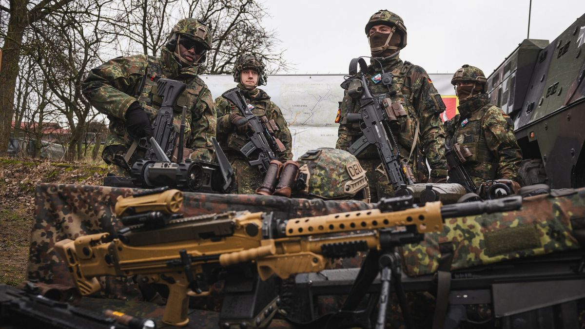 Manewry Dragon-24 w Korzeniewie
05.03.2024 Korzeniewo, Manewry DRAGON-24, Cwiczenia wojskowe NATO Streadfast n/z bron bronie niemcy   Fot. Karol Makurat/REPORTER
Karol Makurat/REPORTER