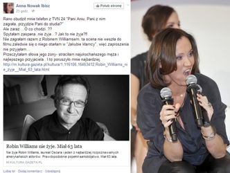 Anna Ibisz o graniu z Robinem Williamsem: "TA SCENA NIE WESZŁA DO FILMU"