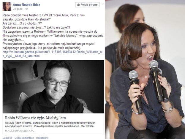 Anna Ibisz o graniu z Robinem Williamsem: "TA SCENA NIE WESZŁA DO FILMU"