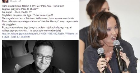 Anna Ibisz o graniu z Robinem Williamsem: "TA SCENA NIE WESZŁA DO FILMU"