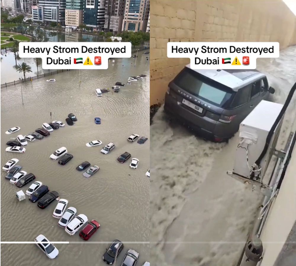 Tiktokerzy relacjonują powódź w Dubaju