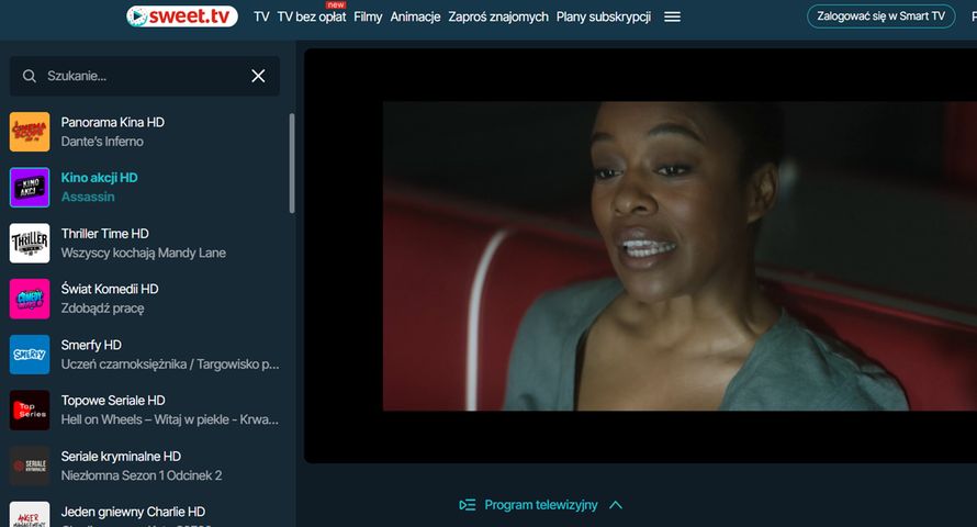Kanały Kino akcji HD i Filmy grozy HD dostępne za darmo