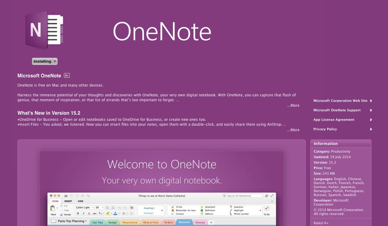 OneNote dla iOS i OS X z możliwością wstawiania plików i otwierania zabezpieczonych notatek