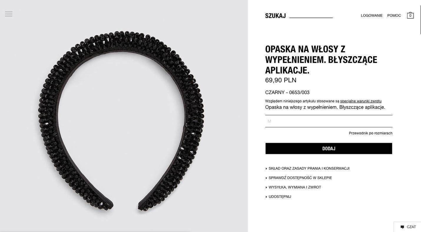Opaska Kate Middleton, Zara.com