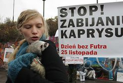 Protest przeciwko zabijaniu zwierząt dla futer