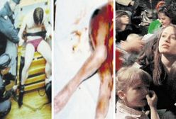 Zakrwawiona kobieta w klatce - zdjęcie dla przedszkolaka