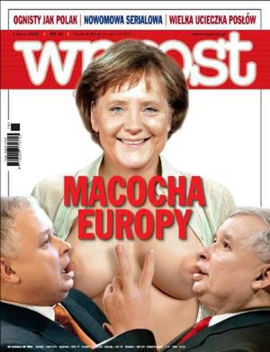 Merkel karmiąca piersią Kaczyńskich - to już za dużo