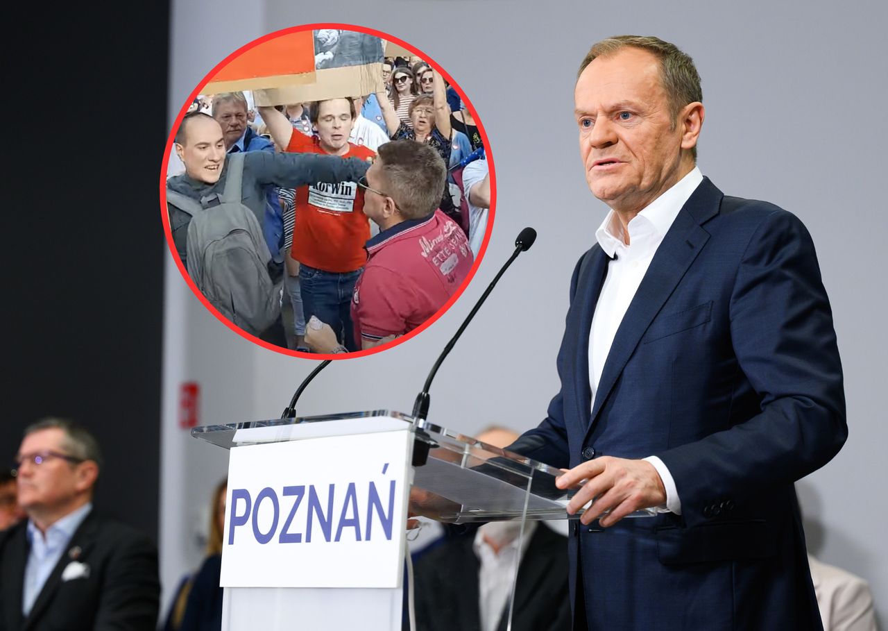 Incydent na wiecu Donalda Tuska. Sprawę zgłoszono policji