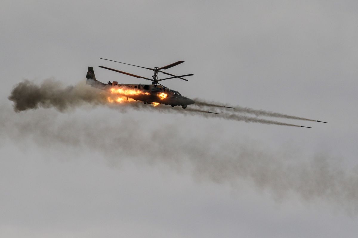 Rosyjski śmigłowiec Ka-52 Aligator kosztuj ok. 10 mln dolarów