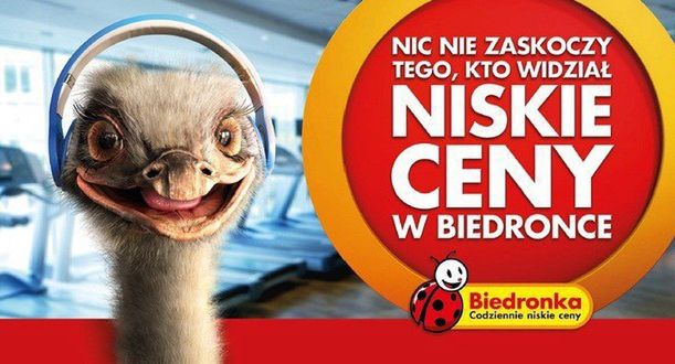 Struś na siłowni w nowej reklamie Biedronki (wideo)